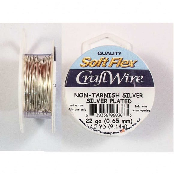 Wire 22 gauge non tarnish silver 9.144m