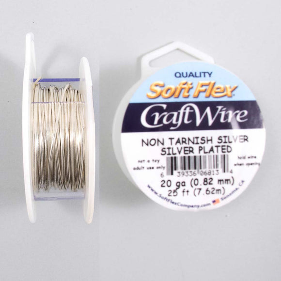 Wire 20 gauge non tarnish silver 7.62m