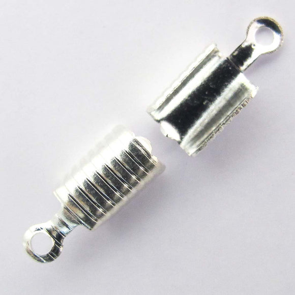 Metal 13x5 leather ends NF silver 20pcs