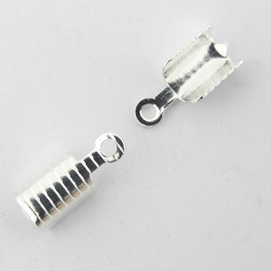 Metal 13x5 leather ends NF silver 100pcs