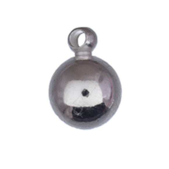 Metal 10mm rnd drop silver 2pcs