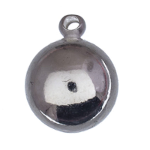 Metal 14mm rnd drop silver 8pcs