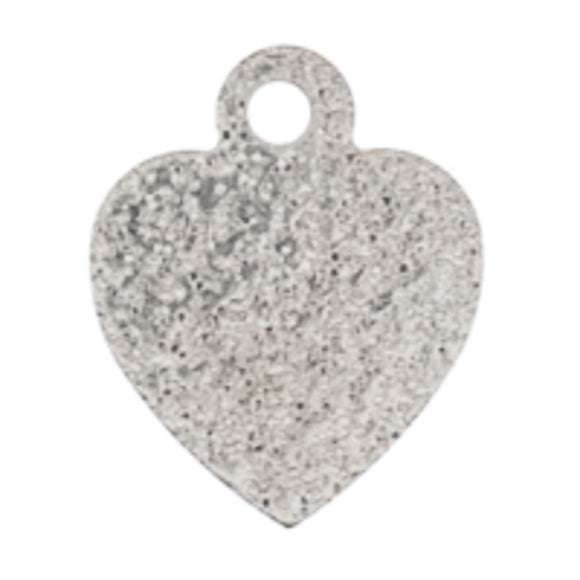 Metal 12mm heart sparkle silver 20pcs