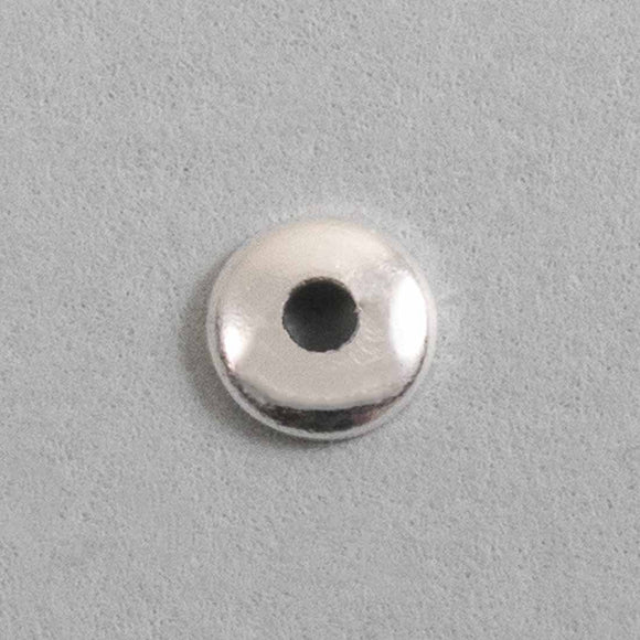 Metal 4mm rnd bead cap plain NF sil 100p