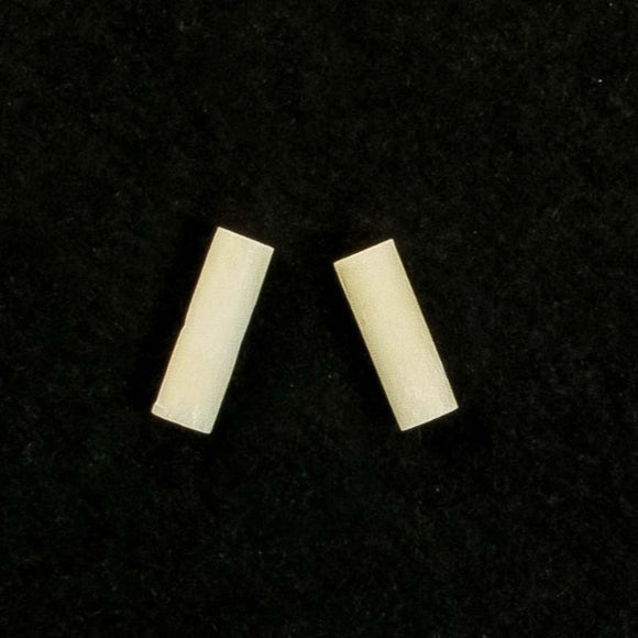 bone 12x4mm pipe white 24pcs