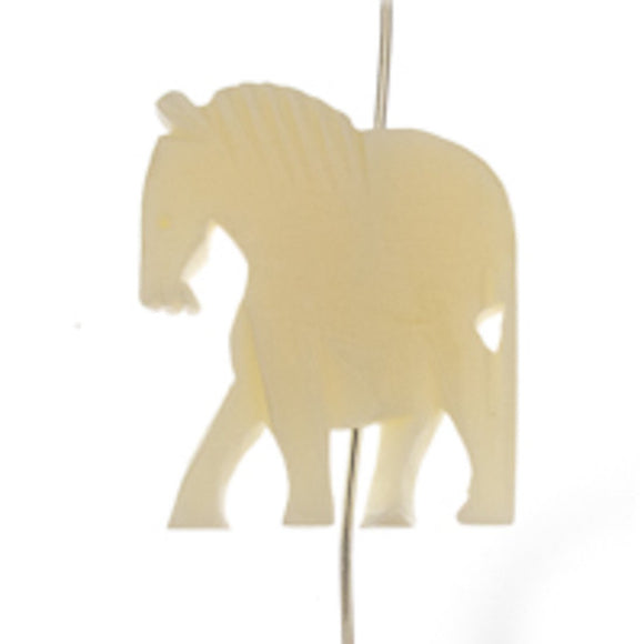 Bone 29x27mm horse white 4pcs