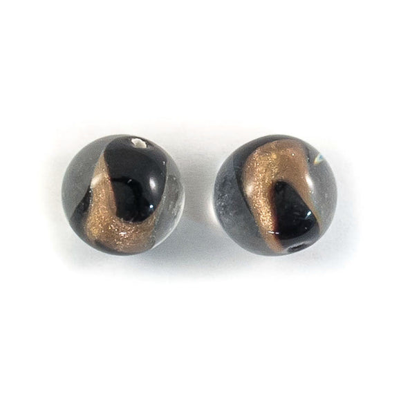 Cz 12mm h/made black/rose gold 2pcs