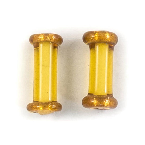 Cz 20mm h/made tube amber 2pcs