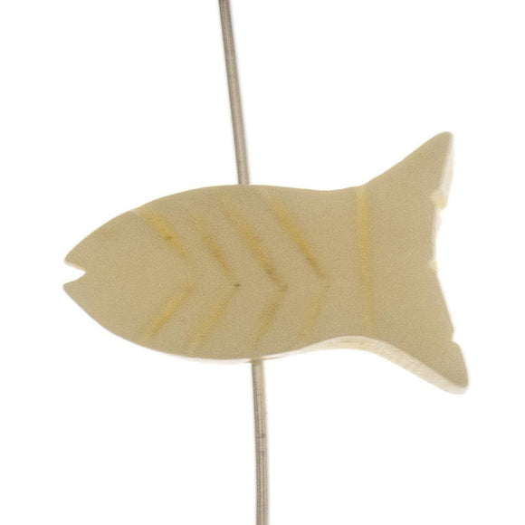 Bone 20mm fish white 10pcs