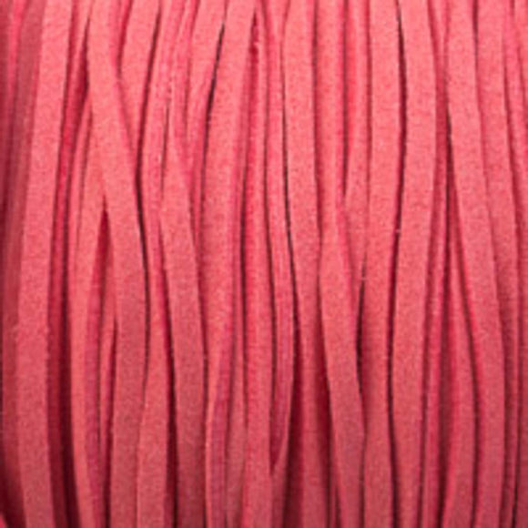 Faux suede 3mm flat candy pink 80metres