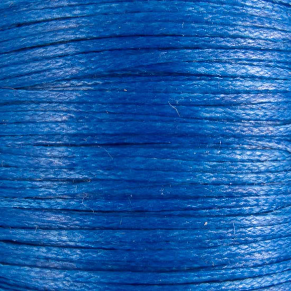 Waxed 1mm cord azure blue 40mtrs