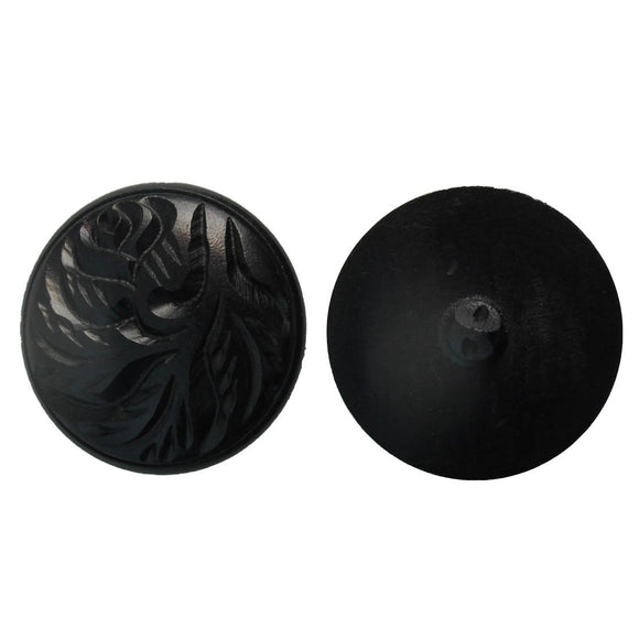 Wood 35mm rnd button EBONY black 1pc