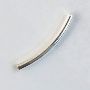 Metal 3x30mm curved tube silver 30pcs