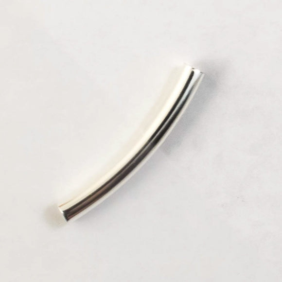 Metal 3x25mm curved tube silver 30pcs