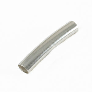 Metal 3x15mm curved tube silver 50pcs