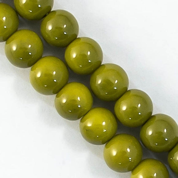 Cg 8mm rnd enameled glass olive 52+p
