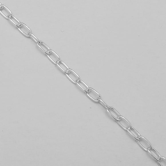 Sterling sil chain 5x3mm rectangle 50cm