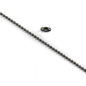 Metal chain 1.2mm ball+10con blk 2mts