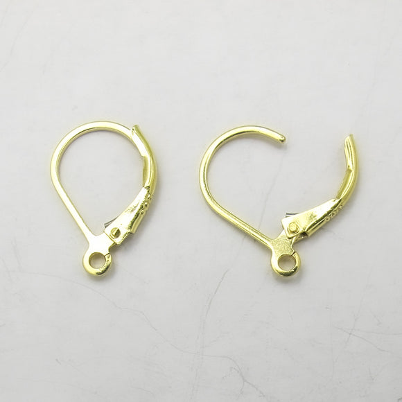 14k Gold sterling sil 13mm cont hook 2pc