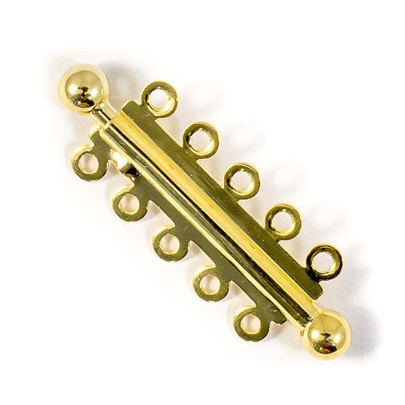 Metal 36mm 5row slide clasp NF gold 1pc