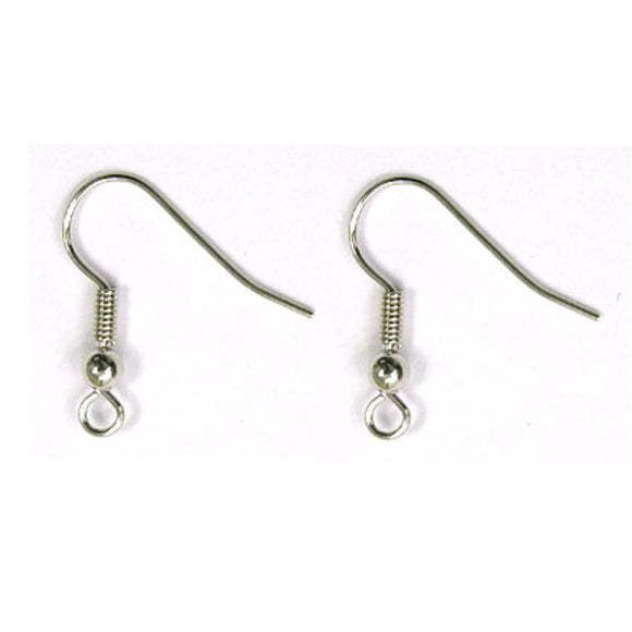 Metal 20mm shepherd hook NF nickel 20pc