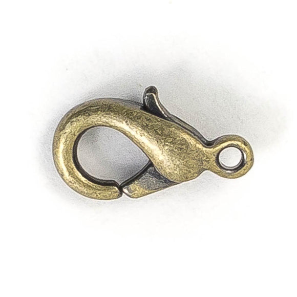 Metal 15mm Parrot Clasp ant brs 100pcs