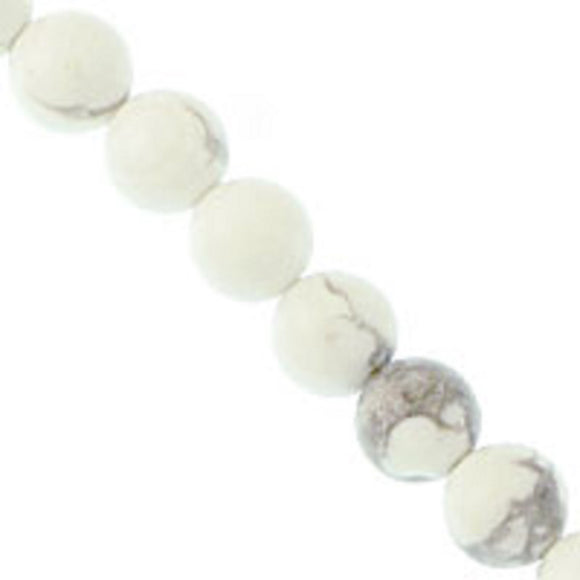 Semi prec 4mm rnd howlite white/grey 85p