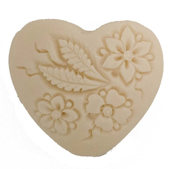 Resin 35mm heart floral V hole chai 1p