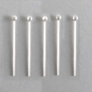 Metal 20mm head pin dot end silver 180+p