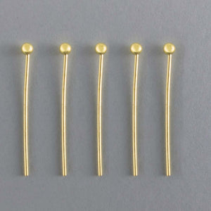 Metal 20mm head pin dot end gold 180+p