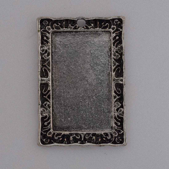 Metal 30x20mm rect frame Ant nkl 8pc