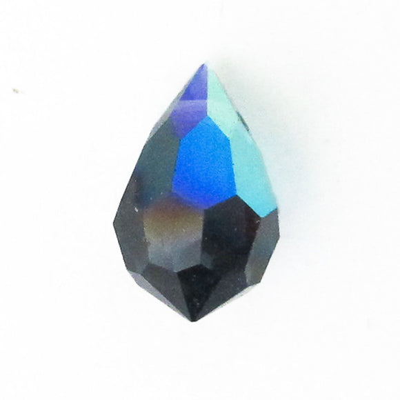 Cz 6x10mm faceted drop montana AB 4pcs