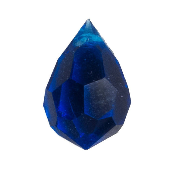 Cz 6x10mm faceted drop drk sapphire 4pcs