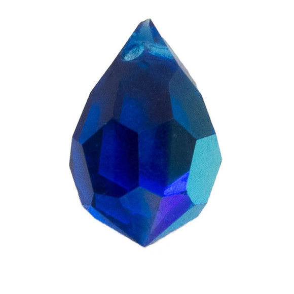 Cz 6x10mm faceted drop drk sapphir AB 4p