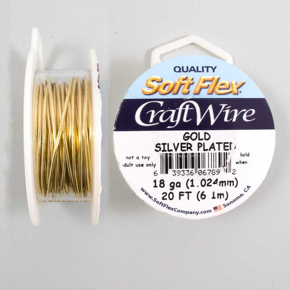 Wire 18 gauge silver plat gold 6.1mtr