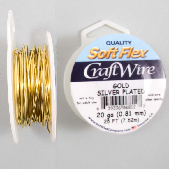 Wire 20 gauge silver plat gold 7.62mtr NFD