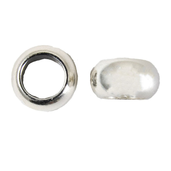 Metal 4x8mm 5mm hole silver 50pcs