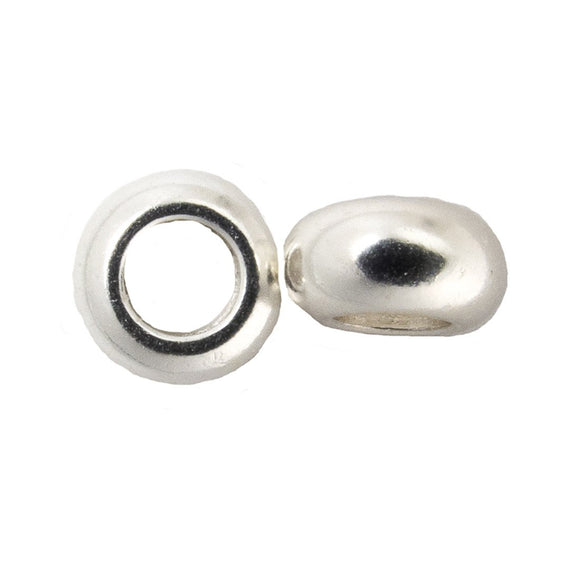 Metal 3x6mm 3mm hole silver 100pcs
