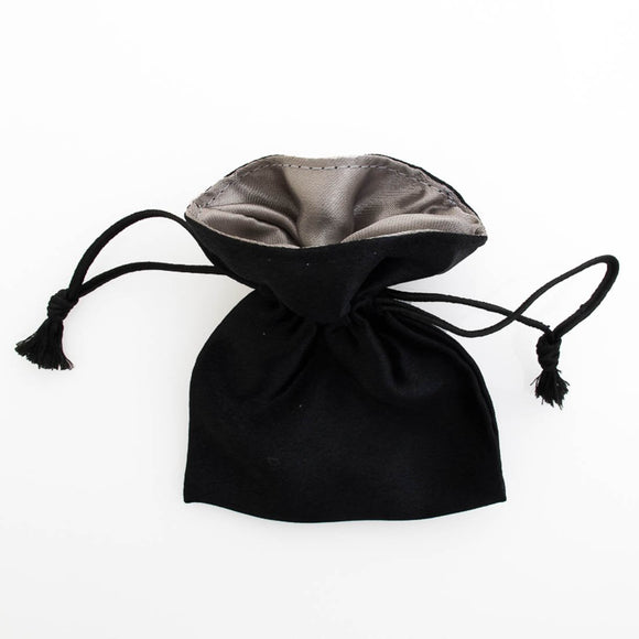 satin 150x120mm bag black/silver 1pcs