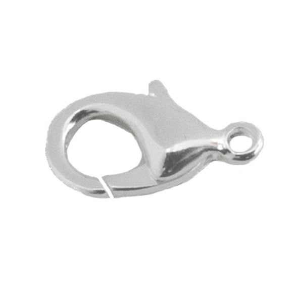 Metal 12mm parrot clasp HQ NF silver 20p