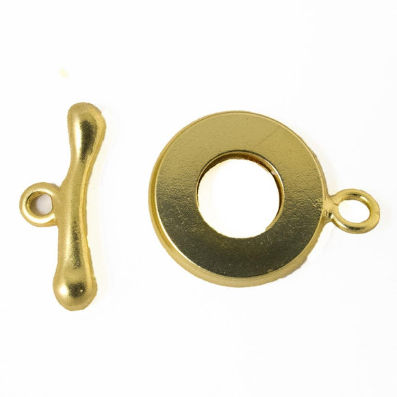 Metal 15mm rnd FOB MATT GOLD 1set