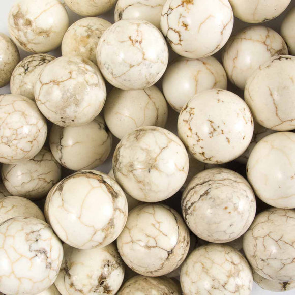 Semi prec 16mm rnd howlite natural 23pcs