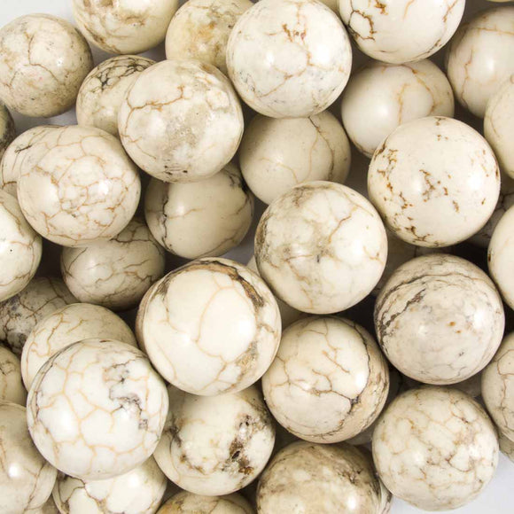 Semi prec 18mm rnd howlite nat 22pcs