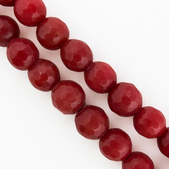 Semi prec 8mm rnd facet jade coral 46