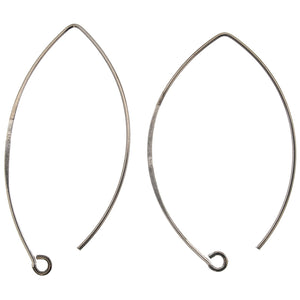 Sterling sil 40mm E/R hook oval 2pc