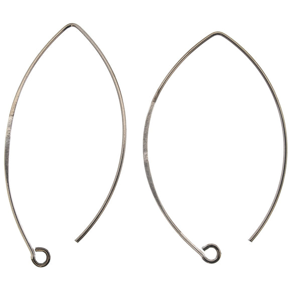 Sterling sil 40mm E/R hook oval 2pc
