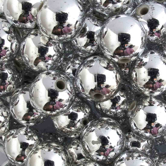 Plas 10mm rnd silver 100+pcs