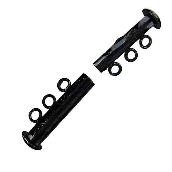 Metal 22MM 3row magnetic clasp BLK 1pc