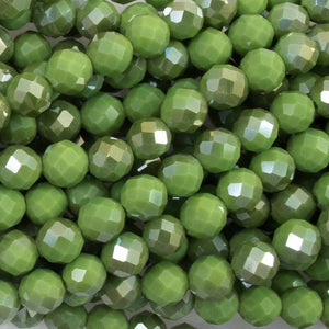Cg 8mm rnd faceted Lime AB pcs
