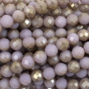 Cg 8mm rnd faceted lilac AB 26 pcs